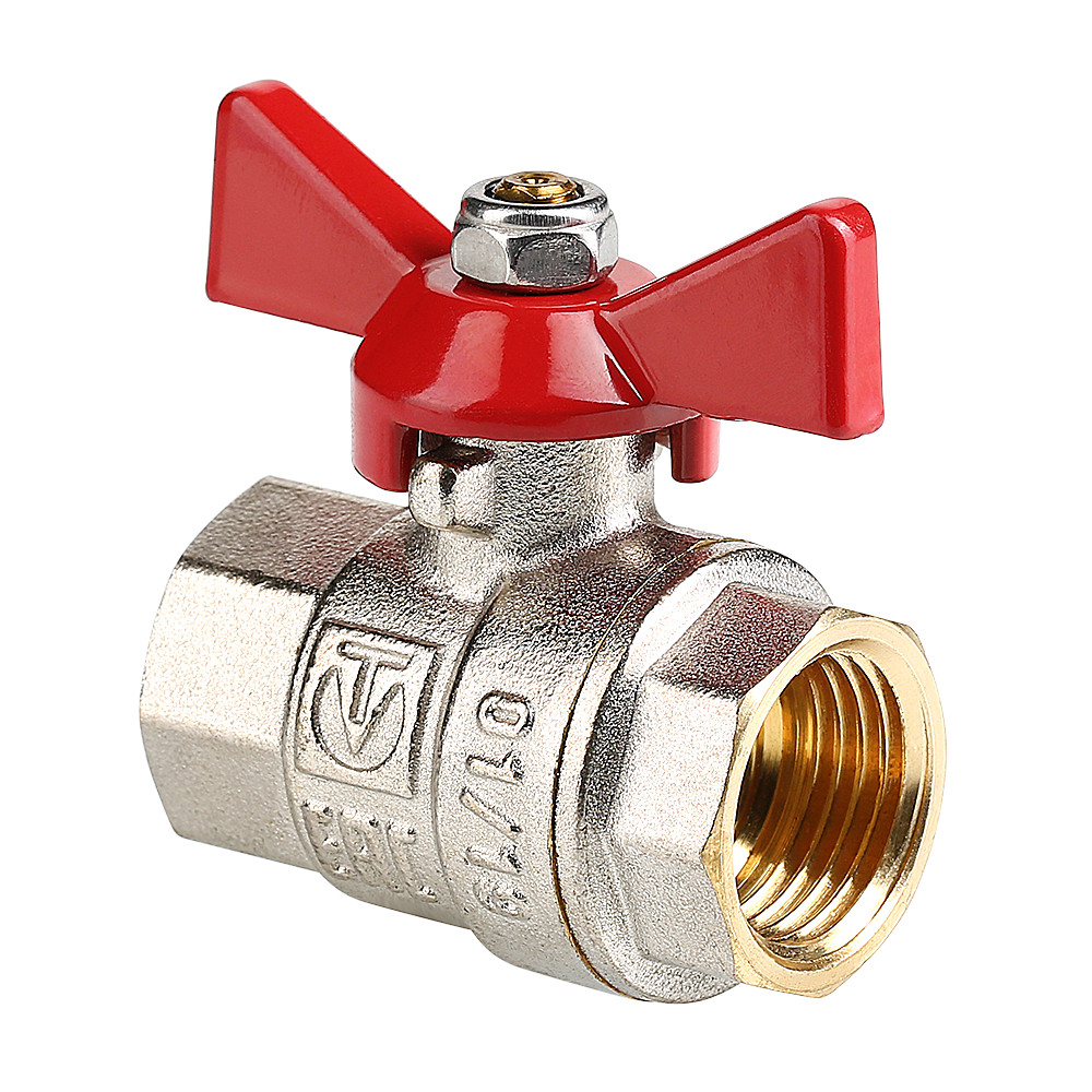 Кран шаровой VALTEC BASE, рукоятка бабочка 1/2" вн.-вн.