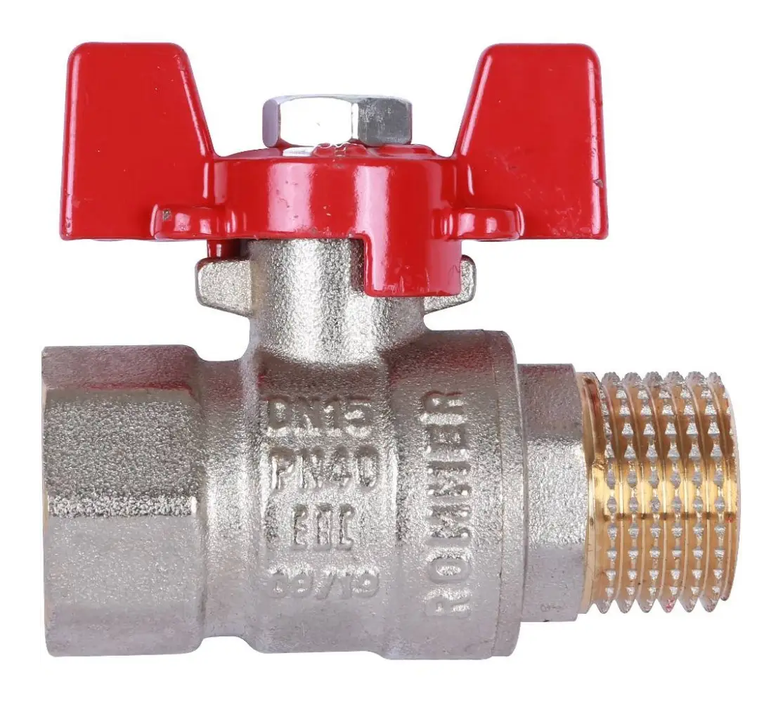 RBV-0004-0210215 ROMMER Шаровой кран 1/2  ВН/НР, ручка бабочка