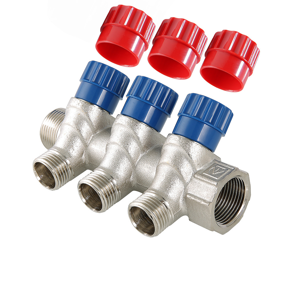 Коллектор VALTEC с регулировочными вентилями, 3/4"х3 вых. 1/2" нар.