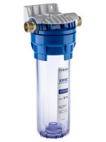 Корпус Гейзер 10" х3/4", прозрачный (метал. скоба) (50537)