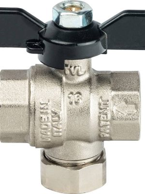 SVF 0002 000015 STOUT Кран шаровой с фильтром 1/2 (ручка-бабочка)