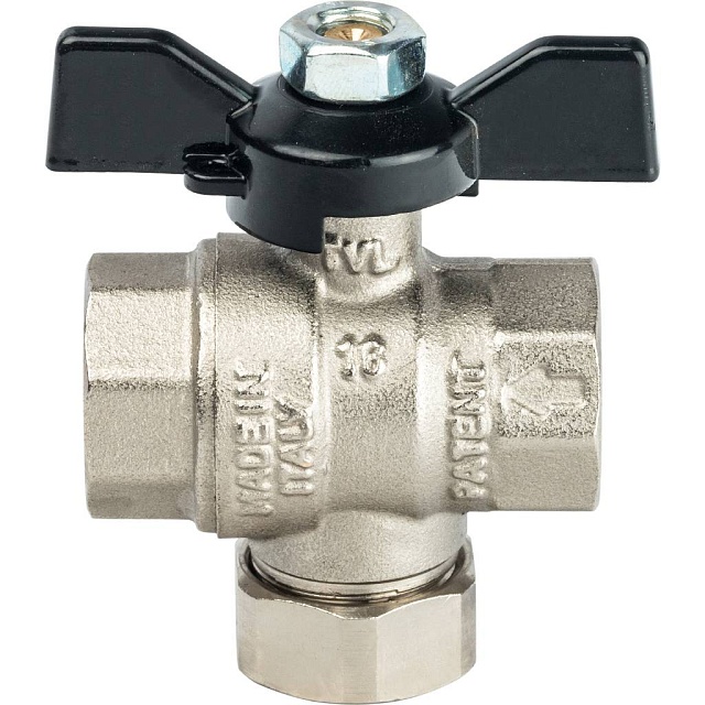 SVF 0002 000015 STOUT Кран шаровой с фильтром 1/2 (ручка-бабочка)