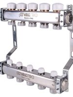 Блок коллекторов VALTEC,с ручными регулировочными клапанами1"х4 вых Евроконус 3/4