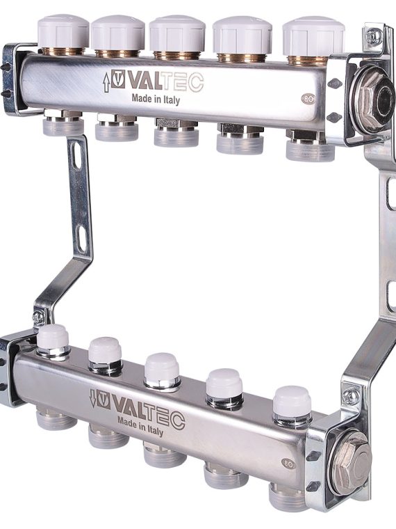 Блок коллекторов VALTEC,с ручными регулировочными клапанами1"х8 вых Евроконус 3/4