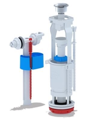 WC6050M Набор с боковой подводкой 1/2 с пластиковым штуцером, кнопка металл, эконом (20 ш/к)