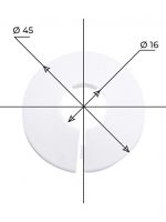 Чашка декоративная (отражатель) 16 мм (45х16Х12мм) разъемная (пластик, белая) (2 шт.), MP