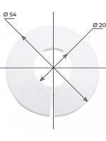 Чашка декоративная (отражатель) 20 мм (50х20Х12мм) разъемная (пластик, белая) (2 шт.), MP