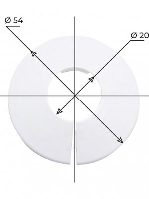 Чашка декоративная (отражатель) 20 мм (50х20Х12мм) разъемная (пластик, белая) (2 шт.), MP