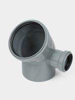 PP Отвод канализационный D110х45 с правым выходом D50 СТАНДАРТ КОНТУР
