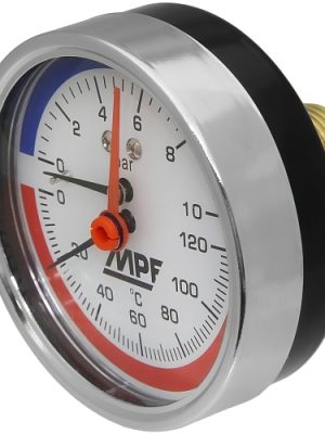 Термоманометр аксиальный, 10 Бар, темп. 120 гр., 1/2" н, MP-У