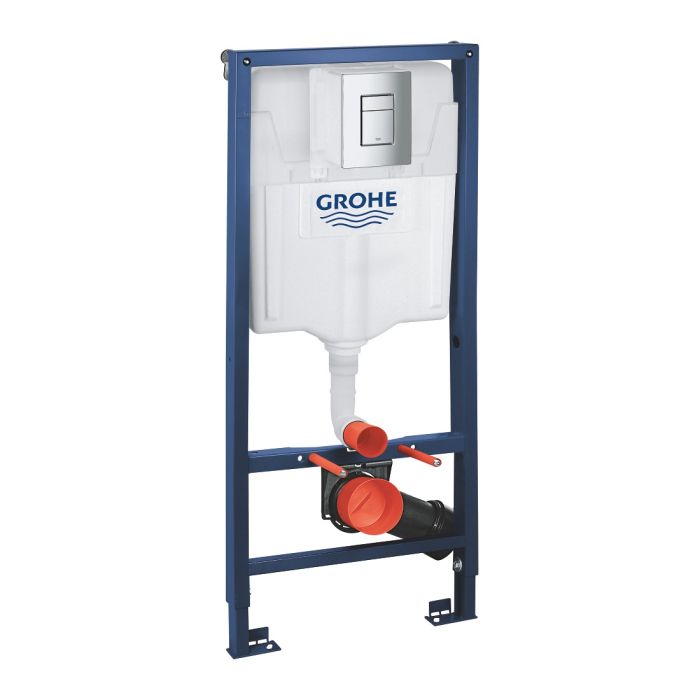 Инсталляция для унитаза подвесного стандартная, комплект Grohe rapid SL (хром, квадрат, двойная) 3в1