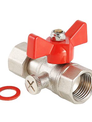 Кран шаровой для подключения  манометра, 1/2"вн. -1/4"вн.