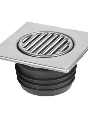 McAlpine Решетка 150 х 150 мм с фильтр. сеткой, обр. клапаном и "сухим" затвором, выход 110 мм, нерж