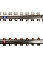 Коллектор из нержавеющей стали без расходомеров, с клапаном вып. воздуха и сливом 8 вых. STOUT