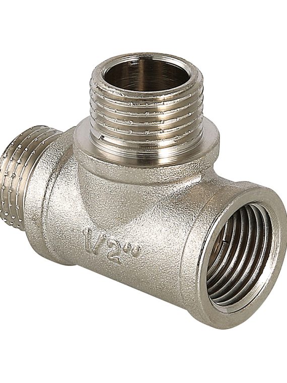 Тройник VALTEC, с двумя переходами на нар. р. 1/2" вн.-нар.-нар.