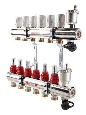 Коллект. группа латунь со встр. расх. 1"х9вых. VALTEC (Vt.596)