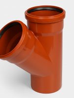 PP Тройник канализационный D110х110/45 ОРАНЖ КОНТУР