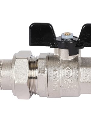 SVB-0007-000020 STOUT Кран шаровой полнопроходной с  американкой , ВР/НР, ручка бабочка 3/4