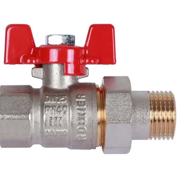 RBV-0005-0510215 ROMMER Шаровой кран с американкой 1/2  ВН/НР, ручка бабочка