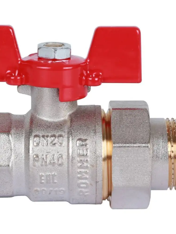 RBV-0005-0510220 ROMMER Шаровой кран с американкой 3/4  ВН/НР, ручка бабочка