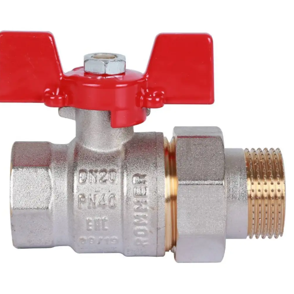 RBV-0005-0510220 ROMMER Шаровой кран с американкой 3/4  ВН/НР, ручка бабочка