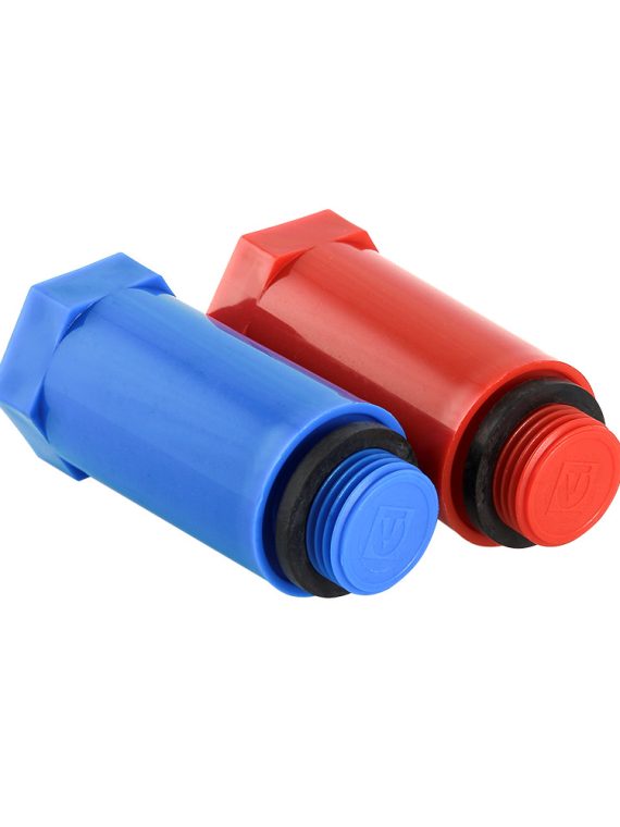 Комплект длинных PPR пробок с резьбой 1/2" (красная + синяя)