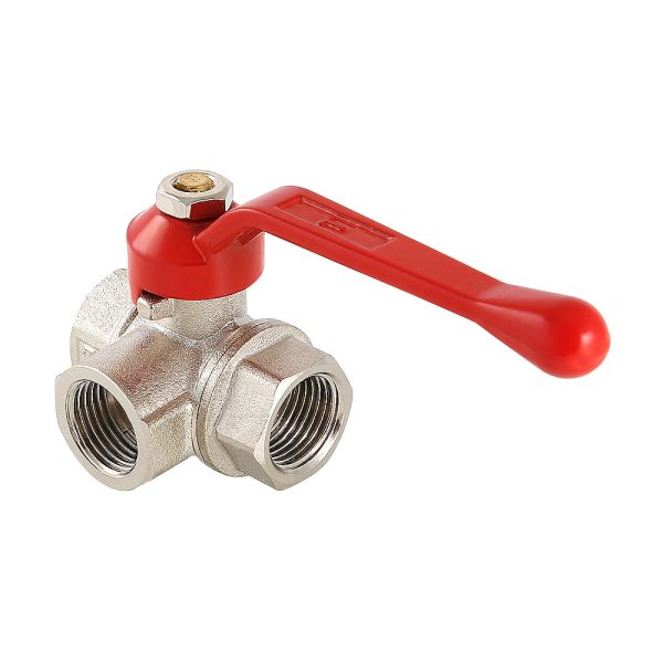 Кран шаровой VALTEC трехходовой, тип Т 1/2" вн.-вн.-вн.
