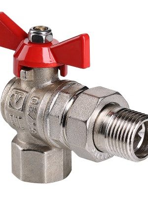 Кран шаровой VALTEC BASE угловой с полусгоном 1/2" вн.-нар.