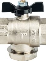 SVF 0002 000025 STOUT Кран шаровой с фильтром 1 (ручка-бабочка)